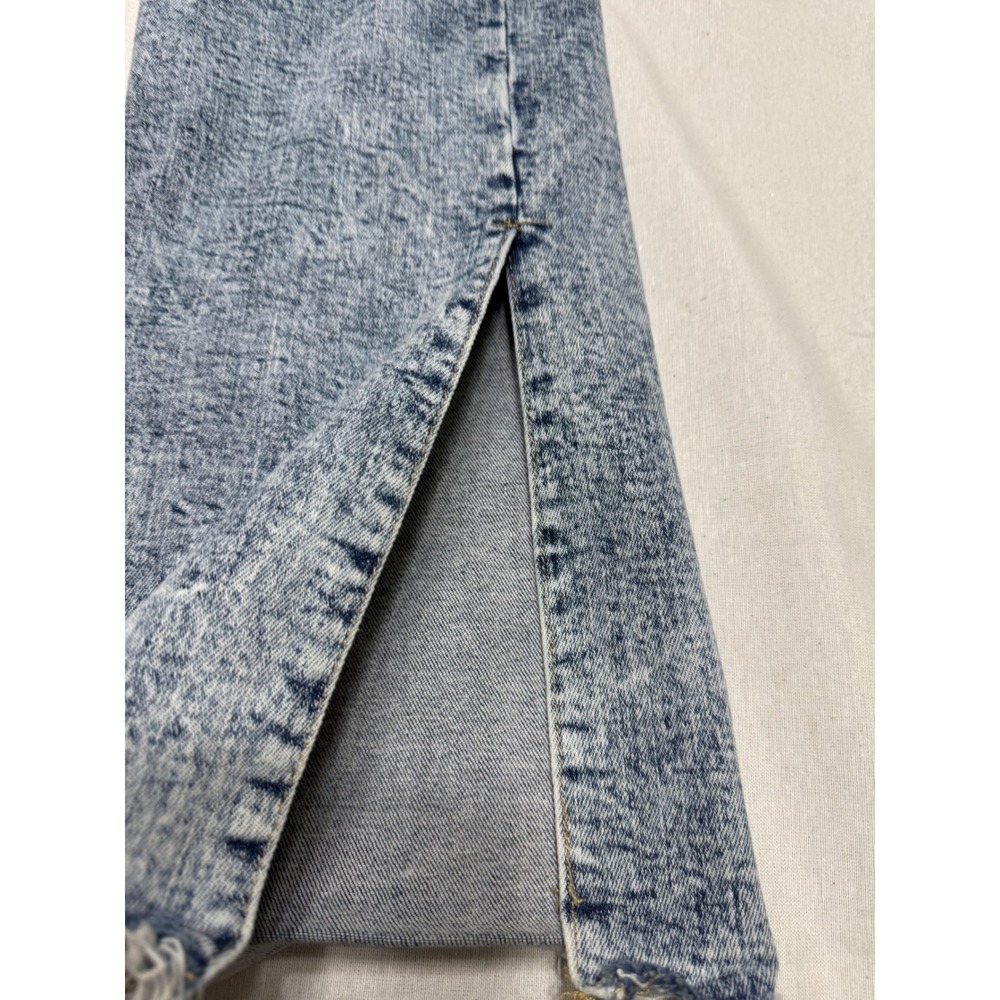 Risen Jeans Acid Wash Distressed Wide Leg Side Slit Denim Size 3/26 RDP5133 - Picture 8 of 8
